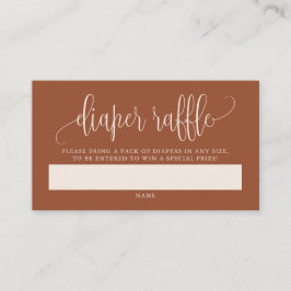 テラコッタかわいらしスクリプトオムツラッフルカード プレイスカード