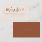 テラコッタかわいらしスクリプトボホ表示シャワーカード プレイスカード (正面/裏面)