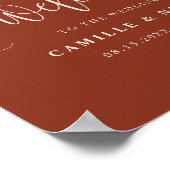 テラコッタかわいらし書道結婚の歓迎 ポスター (角)