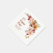 テラコッタかわいらし秋フローラサプライズ誕生日 スタンダードカクテルナプキン (角)