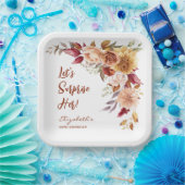 テラコッタかわいらし秋フローラサプライズ誕生日 ペーパープレート (パーティー)