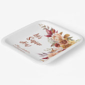 テラコッタかわいらし秋フローラサプライズ誕生日 ペーパープレート (傾斜あり)