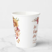 テラコッタかわいらし秋フローラサプライズ誕生日 紙コップ (左)