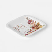 テラコッタかわいらし秋フローラ植物学誕生日 ペーパープレート (傾斜あり)