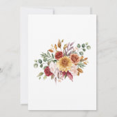 テラコッタかわいらし秋フローラ植物学誕生日 招待状 (裏面)