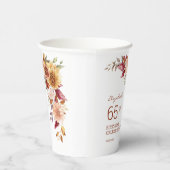 テラコッタかわいらし秋フローラ植物学誕生日 紙コップ (右)