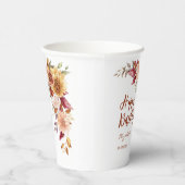 テラコッタかわいらし秋フローラ植物学誕生日 紙コップ (右)