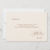 テラコッタが私のメイド・オブ・オーナー（花嫁付き添い人） 招待状 (裏面)