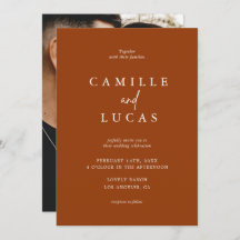 テラコッタさび焦げオレンジ色の写真結婚の写真