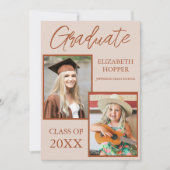 テラコッタその後と今の写真卒業 招待状 (正面)