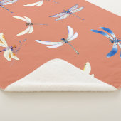 テラコッタでゴージャスなトンボ飛行 シェルパブランケット (3/4)