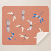 テラコッタでゴージャスなトンボ飛行 シェルパブランケット (正面(横))