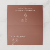 テラコッタとアイボリーのコットンフラワーボヘミアウェディング プレイスカード (外部開封)