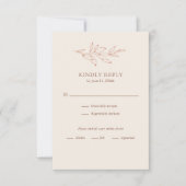 テラコッタとアイボリーのボタニカル結婚式RSVPカード 出欠カード (正面)