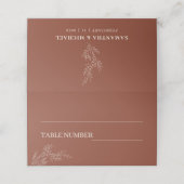 テラコッタとアイボリーアイビーフローラボホ結婚ズ プレイスカード (外部開封)