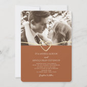 テラコッタとオリーブグリーンの結婚式招待状 招待状 (正面)