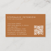 テラコッタとクリーカスタムム会社ロゴQRコード 名刺 (裏面)