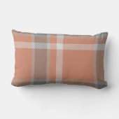 テラコッタとグレーのタータンチェックプライドとモノグラム ランバークッション (裏面)