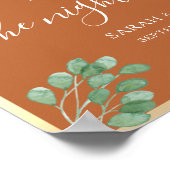 テラコッタとゴールドのリハーサルディナーウェルカム ポスター (角)