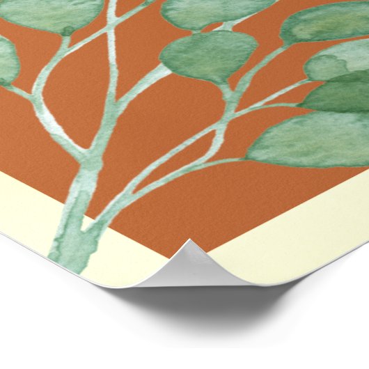 テラコッタとゴールドのリハーサルディナーウェルカム ポスター (角)