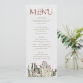 テラコッタとサボテン結婚のメニューカード メニュー (スタンド正面)