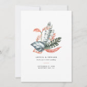 テラコッタとサージグリーンとトロピカルな葉のウェディング (正面)