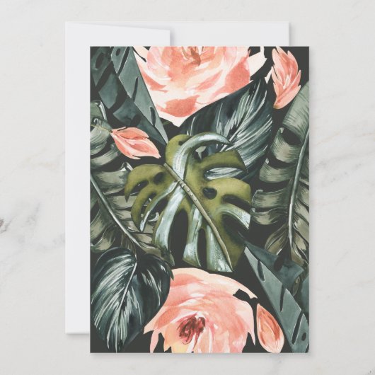 テラコッタとサージグリーンとトロピカルな葉のウェディング (裏面)