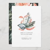 テラコッタとサージグリーンとトロピカルな葉のウェディング (正面/裏面)