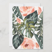 テラコッタとセージグリーンのトロピカルな葉のウェディング (裏面)