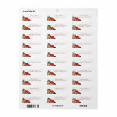 テラコッタとターコイズブルーの花 秋 ラベル (フルシート)