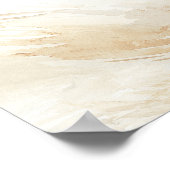 テラコッタとティール(緑がかった色)ブルーフローラ結婚ズ・ウェルカム ポスター (角)