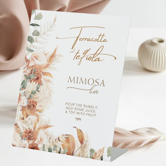 テラコッタとテキーラのモモサバー ブライダルシャワー 台座サイン