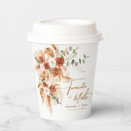 テラコッタとテキーラの花をモチーフにしたウェディングカップ 紙コップ