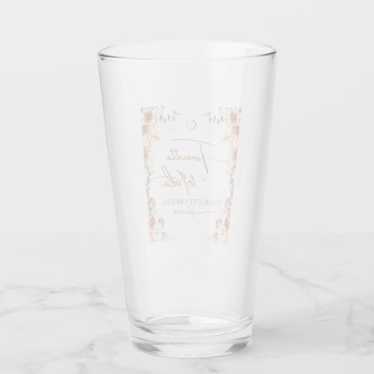 テラコッタとテキーラブライダルシャワーガラスカップ タンブラーグラス (裏面)