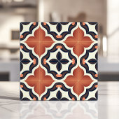 テラコッタとネイビーのスペイン風 タイル