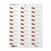 テラコッタとネイビーブルーの花が落ちる ラベル (フルシート)