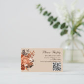 テラコッタとバーントオレンジのウェディング エンクロージャーカード (スタンド正面)