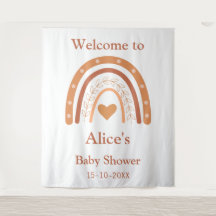 テラコッタとピーチのボヘミアンレインボーウェルカム