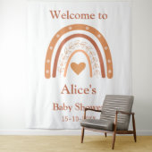 テラコッタとピーチボーホレインボーウェルカム タペストリー (インサイチュ)