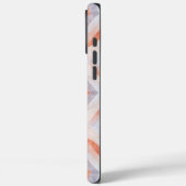 テラコッタとブルーのレトロダイヤモンド幾何学模様 Case-Mate iPhoneケース (裏面 / 左)