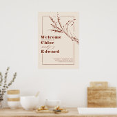 テラコッタとベージュ色モダン結婚の歓迎サイン ポスター (キッチン)