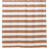 テラコッタとホワイトスストライプシャワーカーテン シャワーカーテン (正面)
