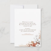 テラコッタとホワイトフラワーズボホサンキュー サンキューカード (裏面)