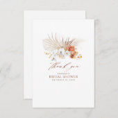 テラコッタとホワイトフラワーズボホサンキュー サンキューカード (正面/裏面)