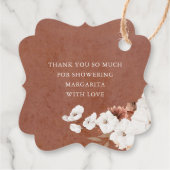 テラコッタとホワイトフラワーズボホサンキュー フェイバータグ (裏面)