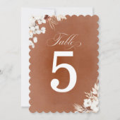 テラコッタとホワイトフラワーズボホテーブル番号 (正面)