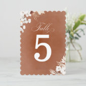 テラコッタとホワイトフラワーズボホテーブル番号 (スタンド正面)