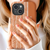 テラコッタとホワイトヘリンボーンのパーソナライズされた名前 Case-Mate iPhoneケース