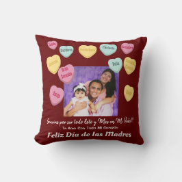 テラコッタとホワイトラブワーズマザーズ日ラテンアメリカ系女性 クッション