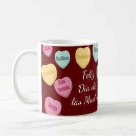 テラコッタとホワイトラブワーズマザーズ日ラテンアメリカ系女性 コーヒーマグカップ